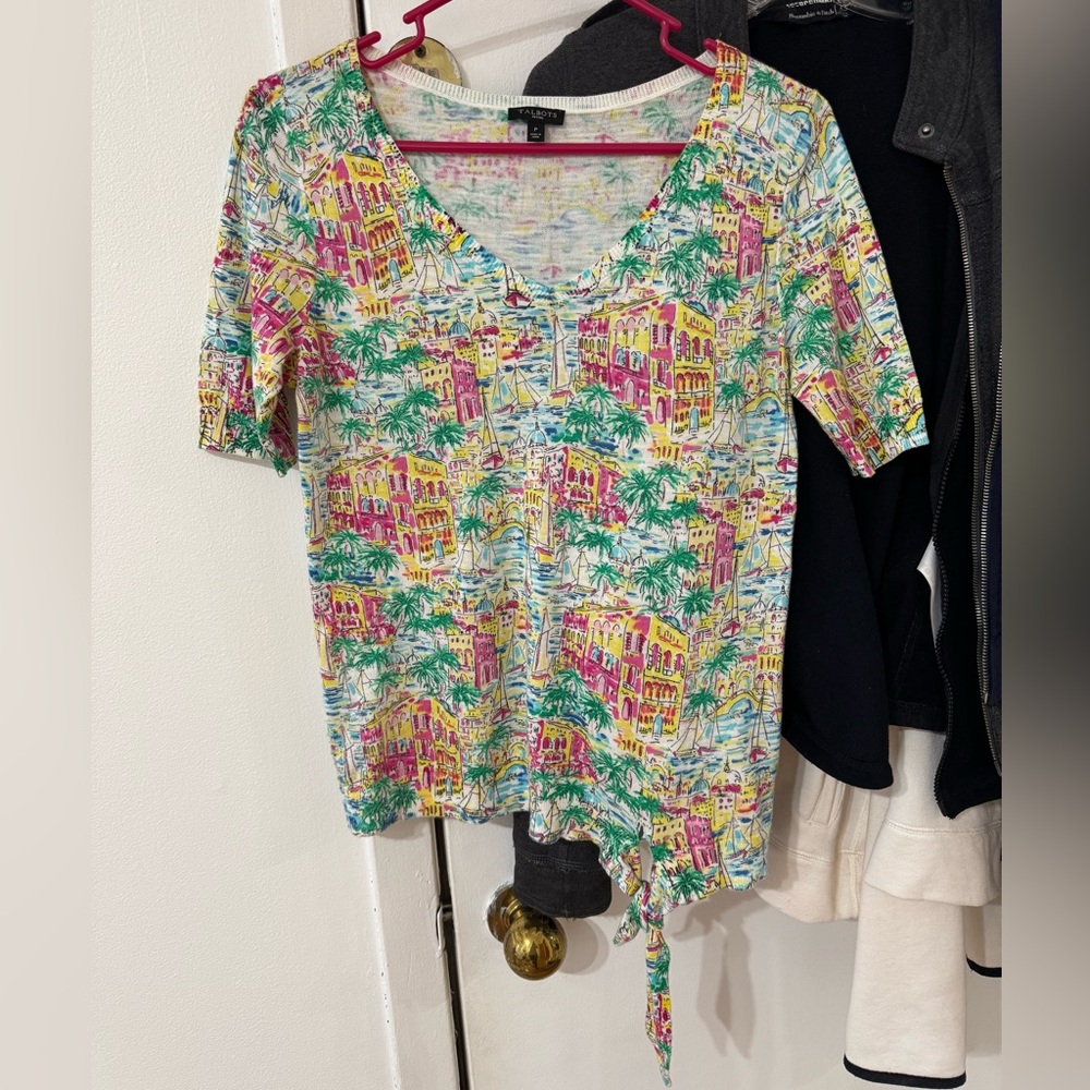 Talbots Colorful City Shirt Blouse